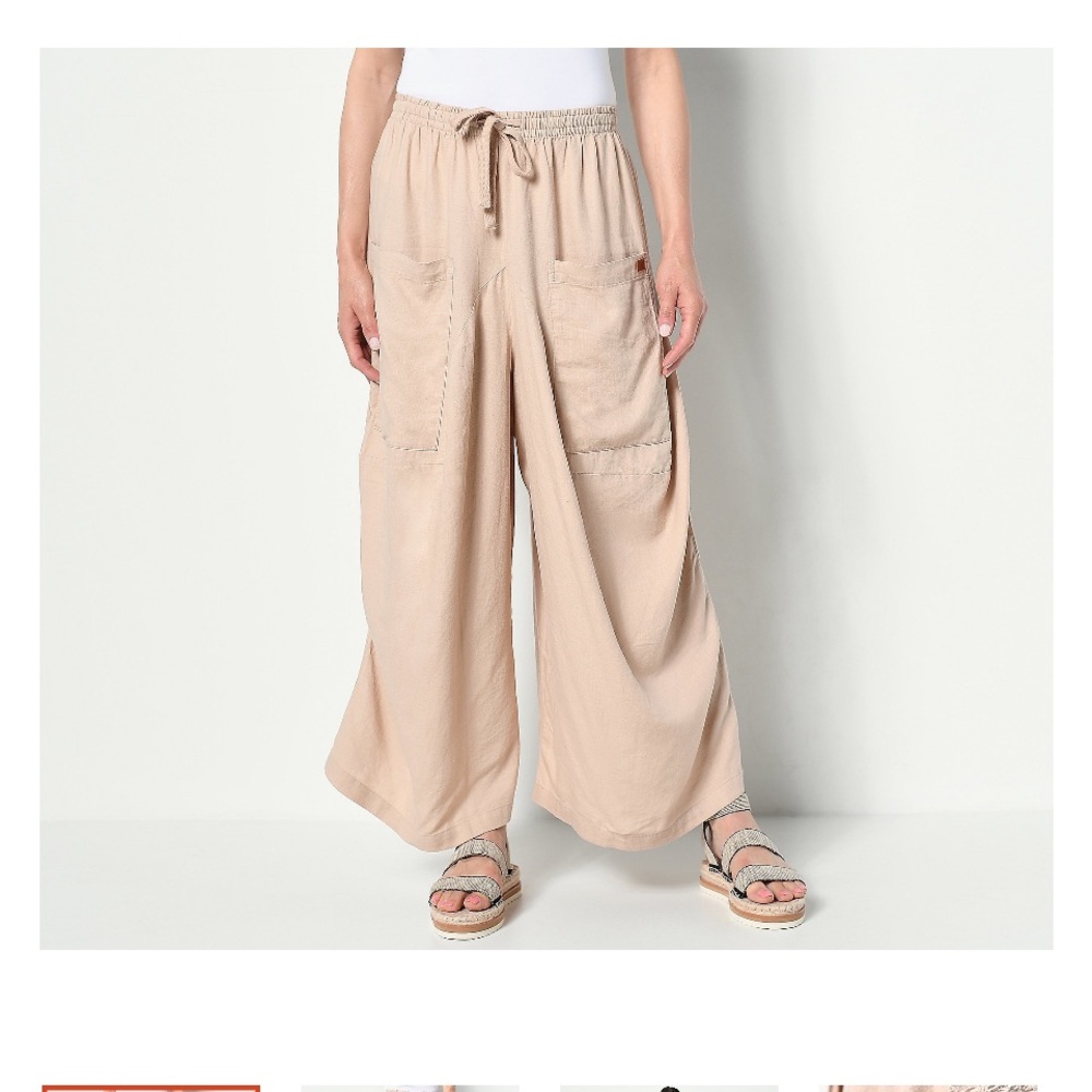Peace Love World Tan Wide Leg Pants